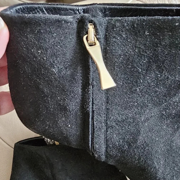 ❤HOST PICK❤️ Kate Spade Suede Niko Booties Glitter Heels Black Ankle  siz… - Picture 5 of 6